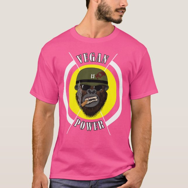 Camiseta Vegan Power Workout Muscle Gorilla Bodybuilding (Frente)