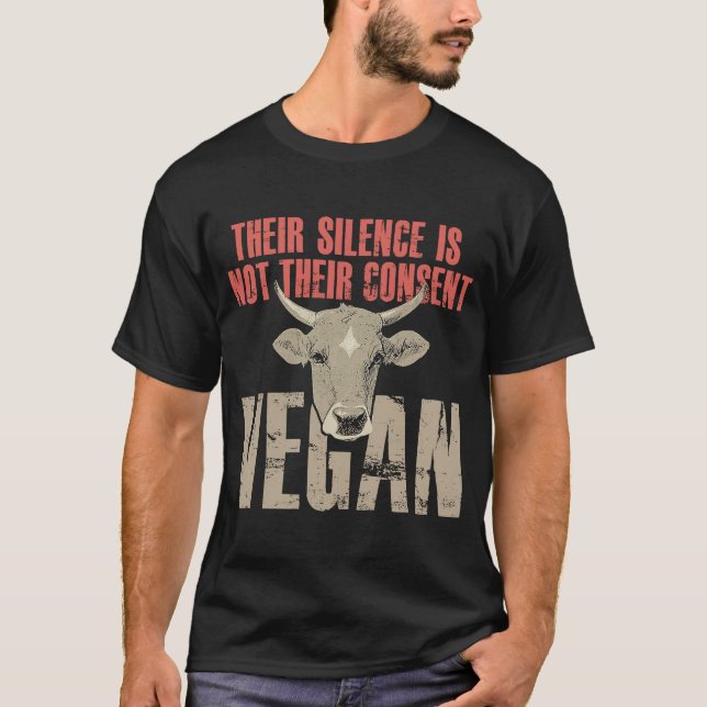 Camiseta Vegan Seu Silêncio Não É Sua Vegetária Consentânea (Frente)