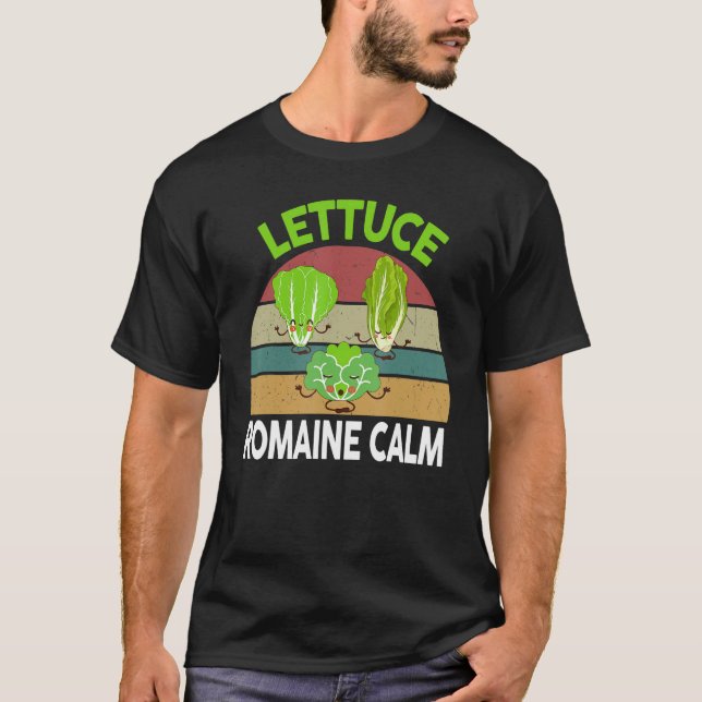 Camiseta Vegan-Shirt Lettuce Romaine Calm Vegetarian Gift F (Frente)