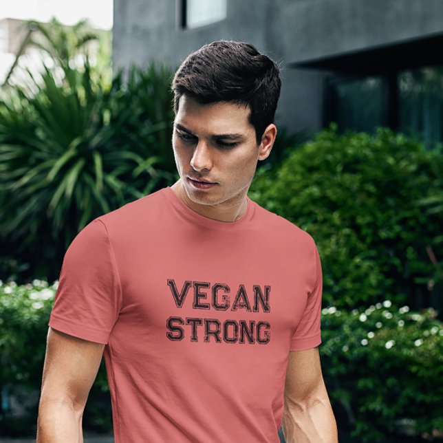 Camiseta Vegan Strong Grungy Typografia (Criador carregado)