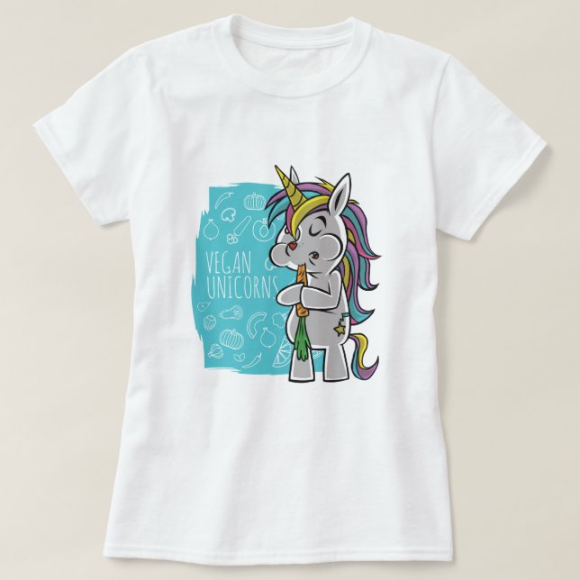 Camiseta Vegan Unicorns (Frente do Design)