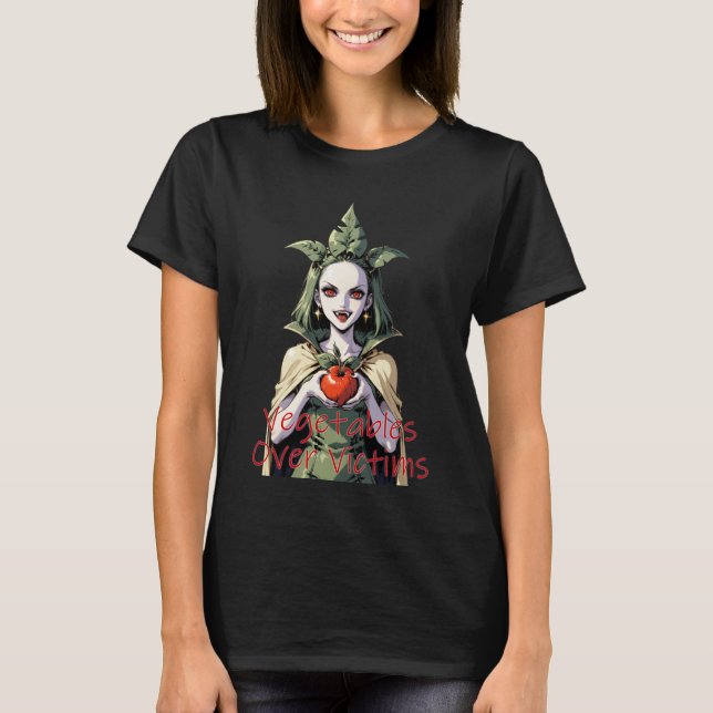 Camiseta Vegan Vampire Funny Plant Based Roupa (Frente)
