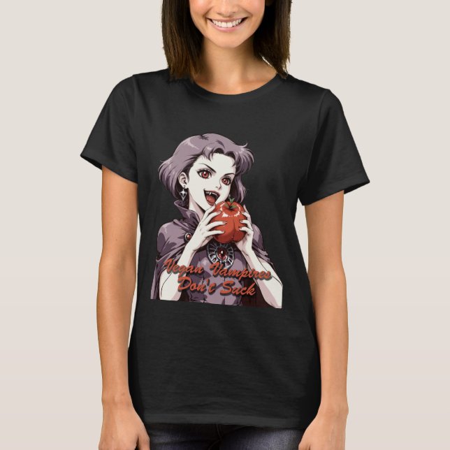 Camiseta Vegan Vampire Funny Plant Based Roupa (Frente)