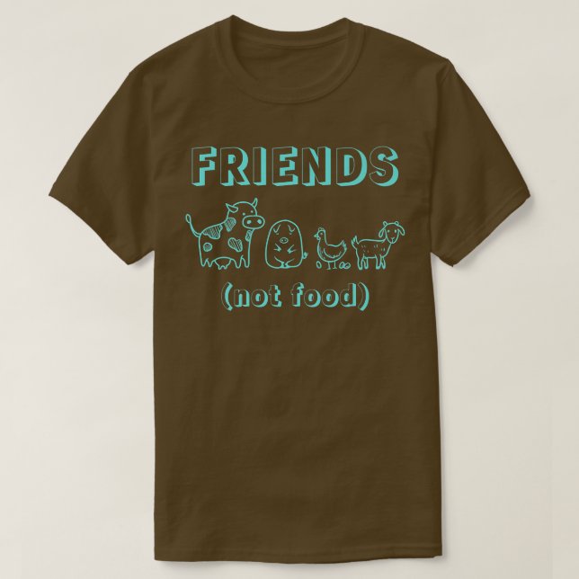 Camiseta Vegan Vegetarian Food Vegans Friends Cow Pig Chick (Frente do Design)