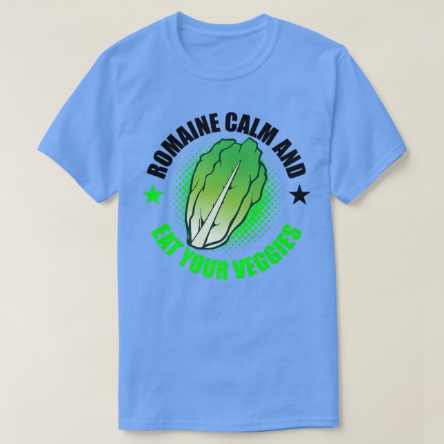 Camiseta Vegan Vegetarian Gardening Romaine Calm Pun Premiu (Frente do Design)