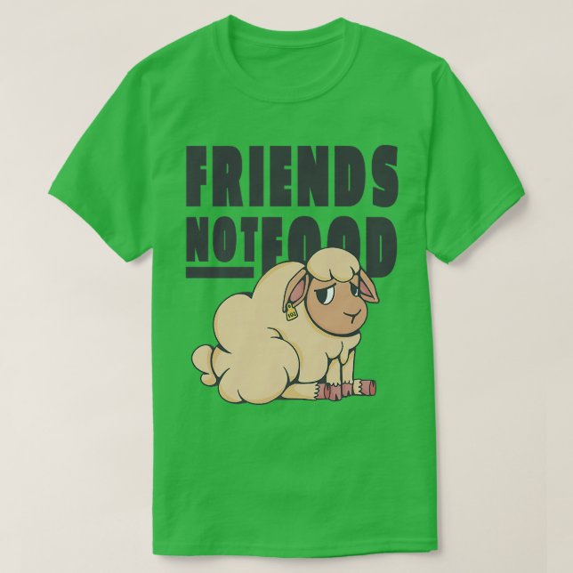 Camiseta Vegan Vegetarian Not Food Vegans Friends Sad Sheep (Frente do Design)