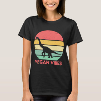 Camiseta Vegan Vibes Vegetariano Dinossauro Vegetariano Bas