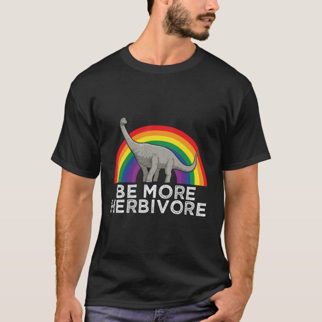 Camiseta Veganismo Diplodocumental É Mais Herbívoro Rainbow (Frente)