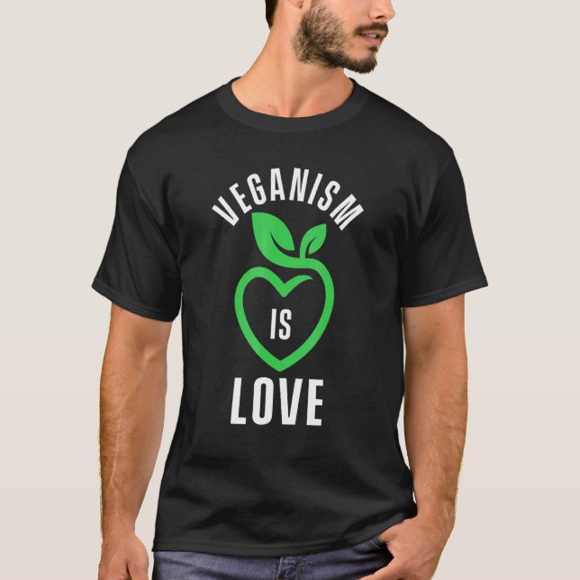 Camiseta Veganismo É Amor Vegetais Comidas Saúde Orgânica V (Frente)