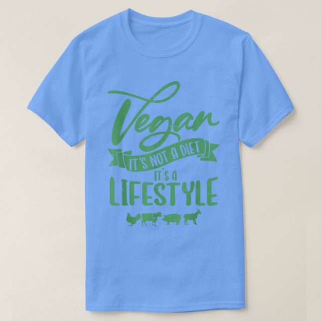Camiseta Veganismo Não é uma dieta É um vegano estilo de vi (Frente do Design)