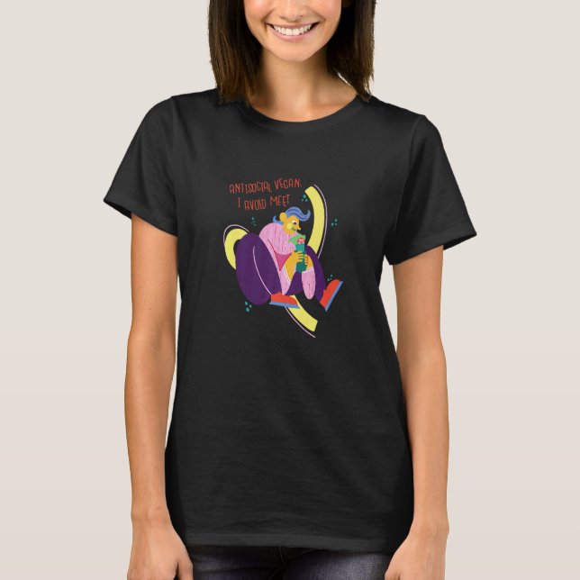 Camiseta Vegano Antissocial Eu Evito Encontro (Frente)