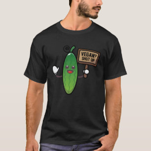 Camiseta Vegano Cale a boca Anti Vegano Carne Dizendo
