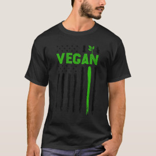 Camiseta Vegano EUA Bandeira Americana Agricultura Vegetari