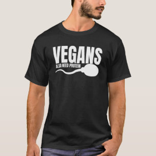 Camiseta Veganos Também Precisam de Proteínas Adulto Vegeta