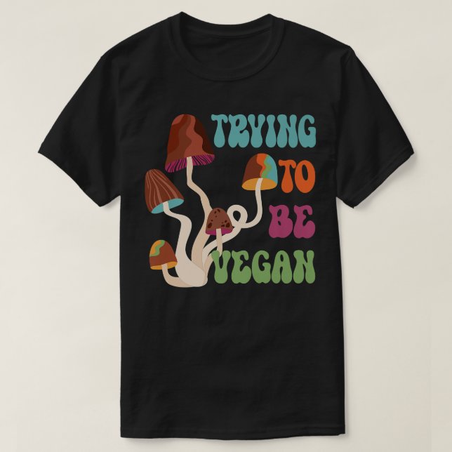 Camiseta Vegans Engraçados, Vegetarianos dos anos 70 Design (Frente do Design)