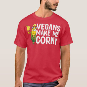 Camiseta Vegans Faz-Me Corny Vegan Vegetal Dieta