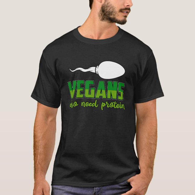Camiseta Vegans também precisam de um ditado proteico (Frente)