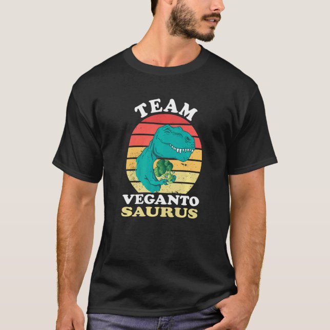 Camiseta Veganto Saurus Cute Dino Broccoli Herbivore Rex (Frente)