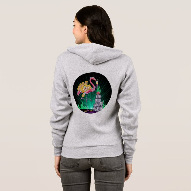 Camiseta Vegas Flamingo Sparkle Hoodie ✨ 🎆 (Parte Traseira Completa)