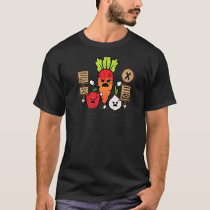 Camiseta Vegetais e Frutas protestam contra veganos
