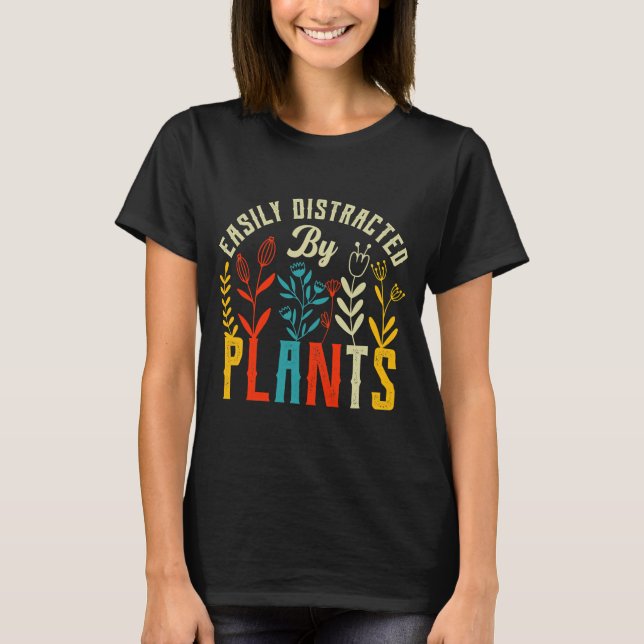 Camiseta Vegetais facilmente distraídos Diversão Vegan (Frente)