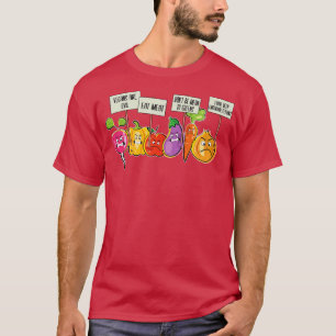 Camiseta Vegetais Frutas Engraçados Protestando Contra Vega