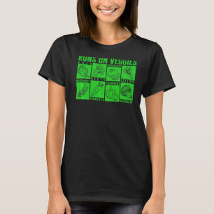 Camiseta Vegetais Funcionam Em Veggies Vegan Comendo Pó Sau