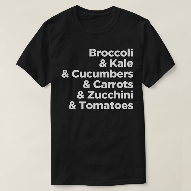 Camiseta Vegetais para vegetarianos e veganos (Frente do Design)