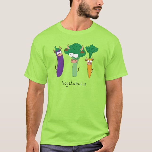 Camiseta Vegetais Touros Vegetais Touros Engraçados Camiset (Frente)