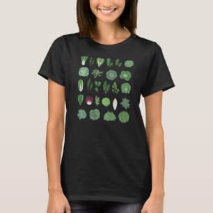 Camiseta Vegetais Verdes Engraçados Salada Saudável Comida