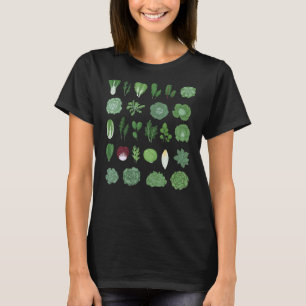 Camiseta Vegetais Verdes Engraçados Salada Saudável Comida 