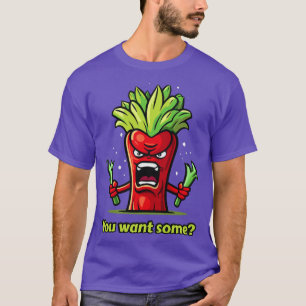 Camiseta Vegetais Vermelhos Irritados de Aipo