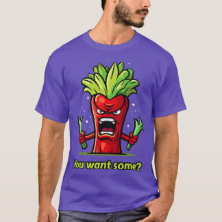 Camiseta Vegetais Vermelhos Irritados de Aipo