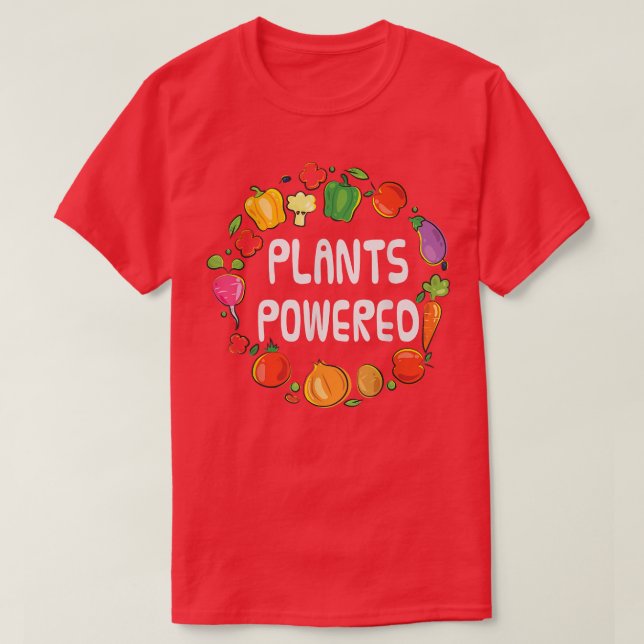 Camiseta Vegetal Powered Vegan Tee Plant-Based Vegetarian M (Frente do Design)