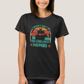 Camiseta Vegetarian I Don't Eat My Homies   Vegan Retro