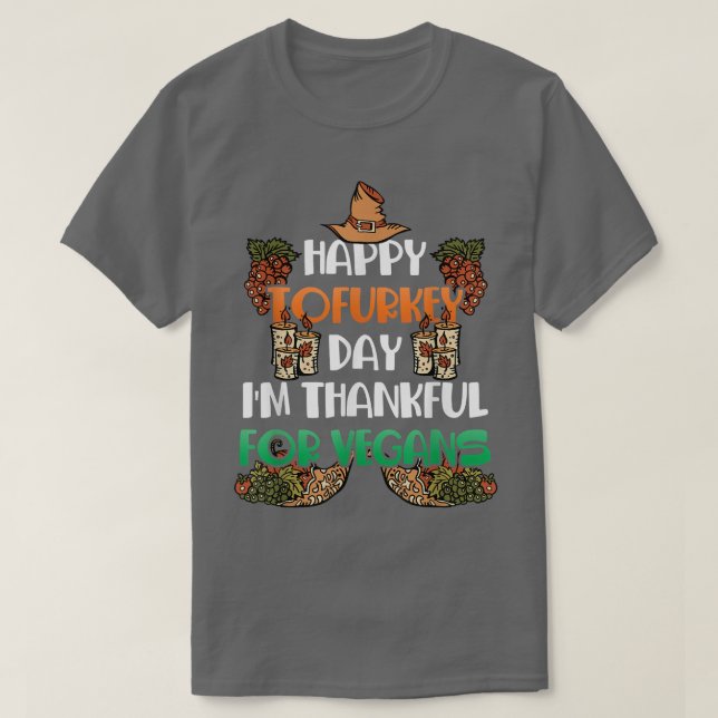 Camiseta Vegetarian Thanksgiving Vegan Plant Tofu Lover  (Frente do Design)