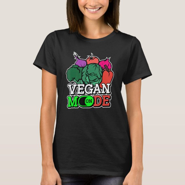 Camiseta Vegetarian Vibes Vegan Mode On World Vegetarian Da (Frente)