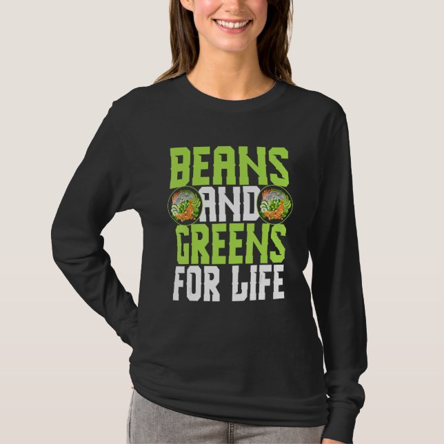 Camiseta Vegetariana Feijão E Verdes Vida Vegetal (Frente)