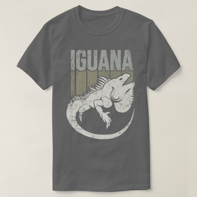 Camiseta vegetariana réptil Iguana (Frente do Design)