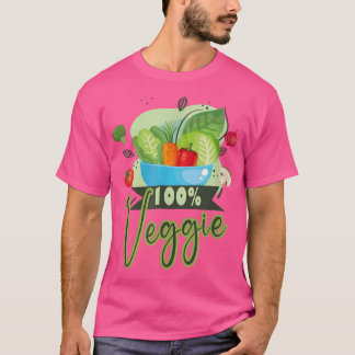 Camiseta vegetariano 100 Veggie vegan veggie