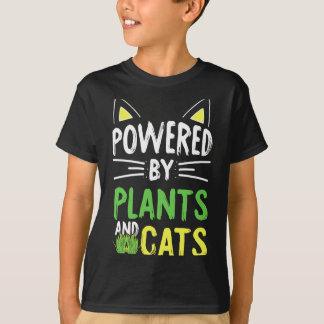 Camiseta Vegetariano alimentado por plantas gato engraçado 