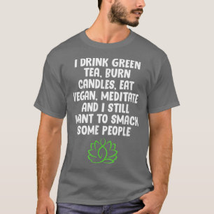 Camiseta Vegetariano Eu Bebo Velas Queimadas De Chá Verde C