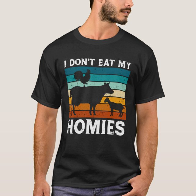 Camiseta Vegetariano Eu não como meu legado Vegan Retro (Frente)
