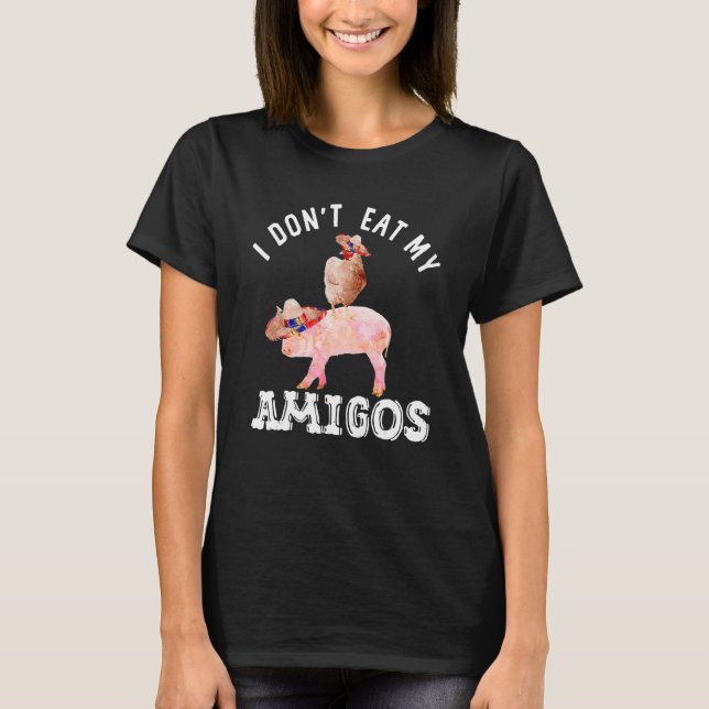 Camiseta Vegetariano Eu Não Como Meu Pintinho Mexicano Dive (Frente)