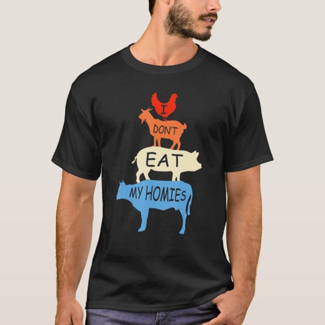 Camiseta Vegetariano Eu não como meu Vegan (Frente)