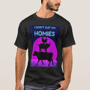 Camiseta Vegetariano Não Como Meus Amigos Engraçado Vegano