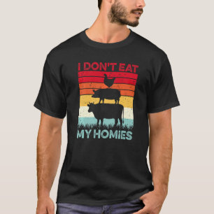 Camiseta Vegetariano Não Como Minha Casa Vintage