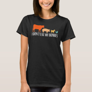 Camiseta Vegetariano Não Como Minhas Casas, Engraçado Reito