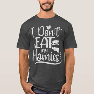 Camiseta Vegetariano Não Como Minhas Casas Engraçado Vegan