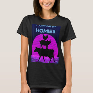 Camiseta Vegetariano Não Como Minhas Casas Engraçado Vegan